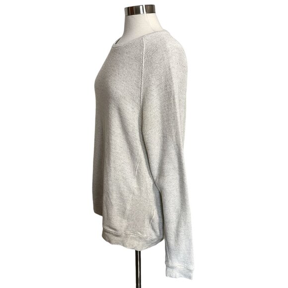 Norse Projects Mens LARGE Ketel Textured Cotton Blend Light Gray Crew Pullover - Picture 4 of 9